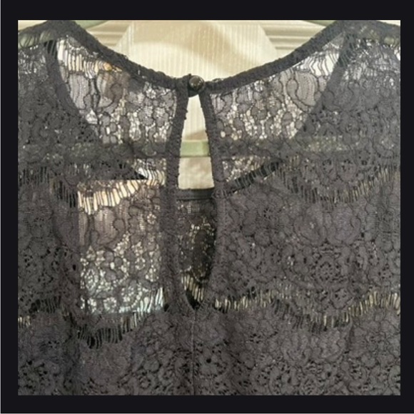 NEW! Lily White size large black lace pullover top. - Picture 5 of 8